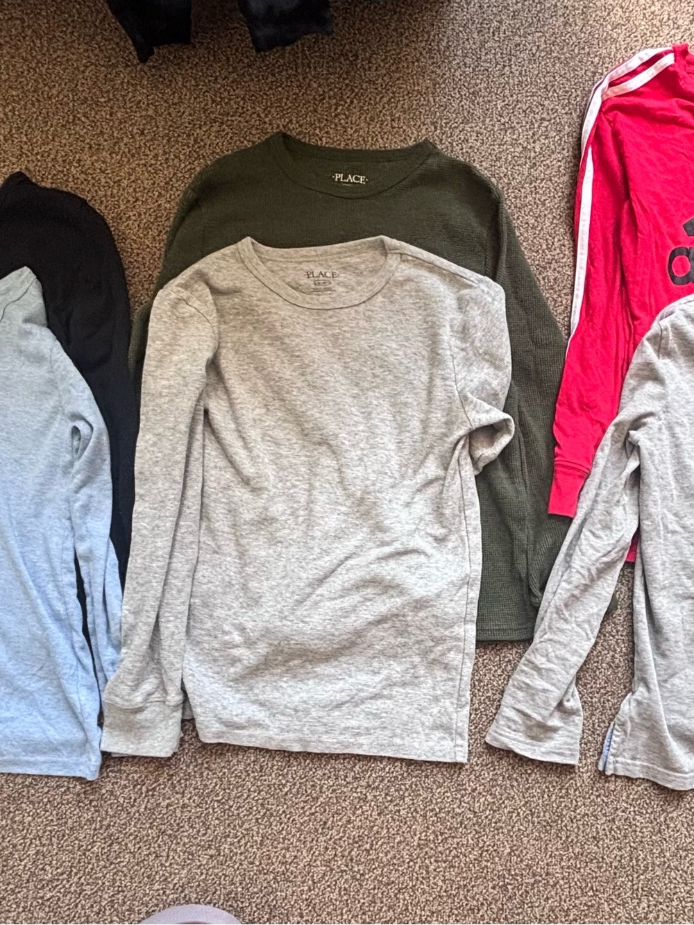 Lot of 6 boys Long sleeve shirts- Adidas, The Children’s Place, Hope & Henry